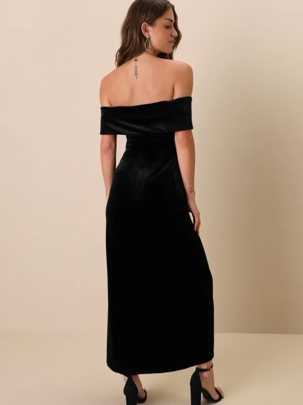 Lulu's Black Strapless Velvet Evening Gown - Picture 3 of 11